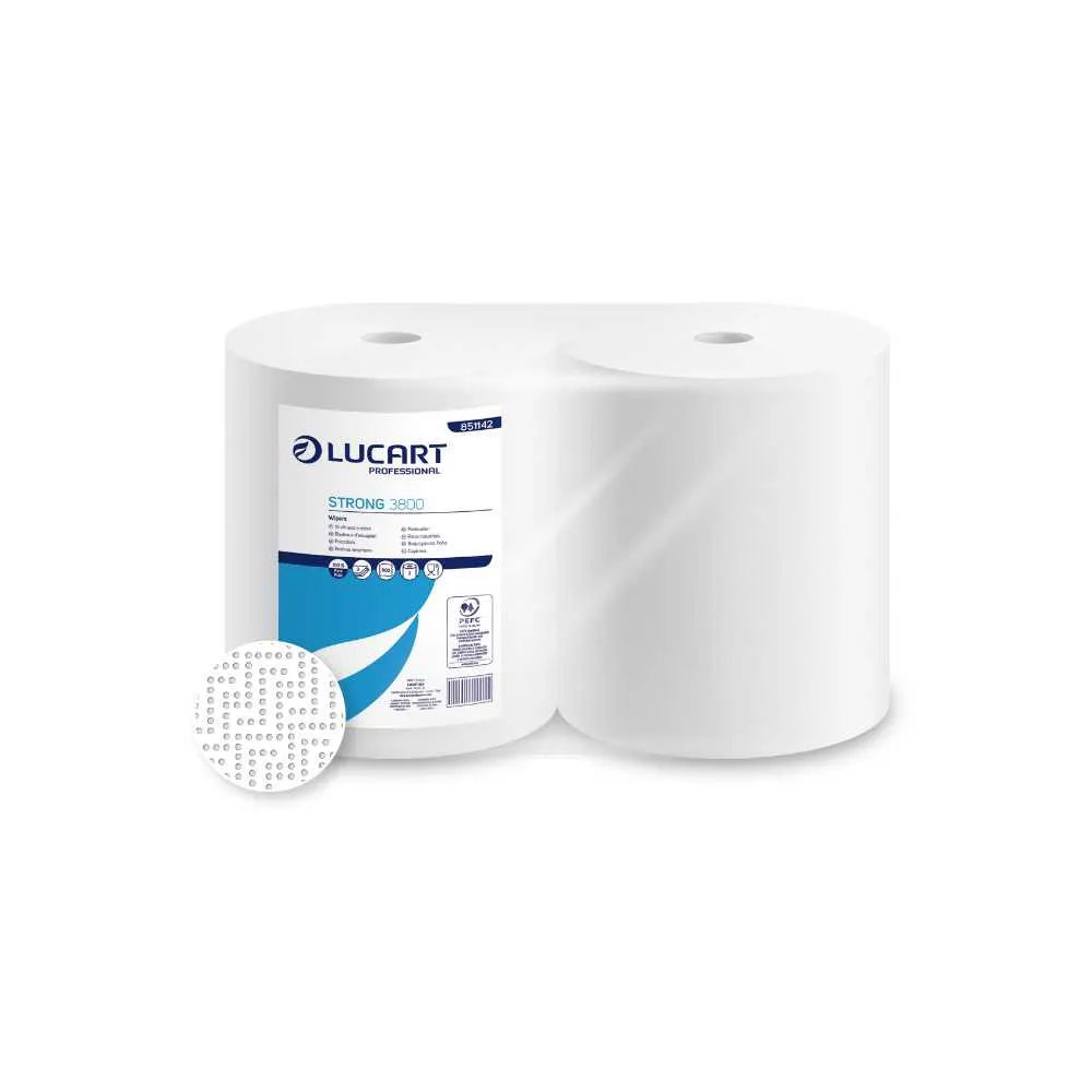 Lavete industriale puternic absorbante PEFC, din pasta de lemn pura, Strong Super 3800 Joint Lucart, art.F277 (851142)
