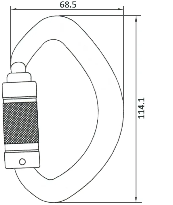 LUNA, carabină semicerc multidirecțională cu blocare de 1/4 de tură, deschidere 20 mm - Tip cheie