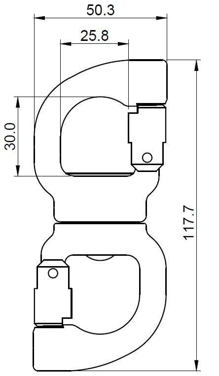 GIROS 2, Roată pivotantă din aluminiu, cu deschidere pe rulmenți, deschidere 12 mm