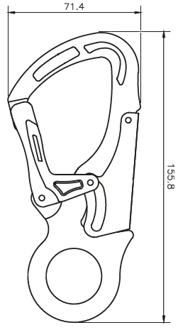 Cârlig cu arc din aluminiu, tip cheie
