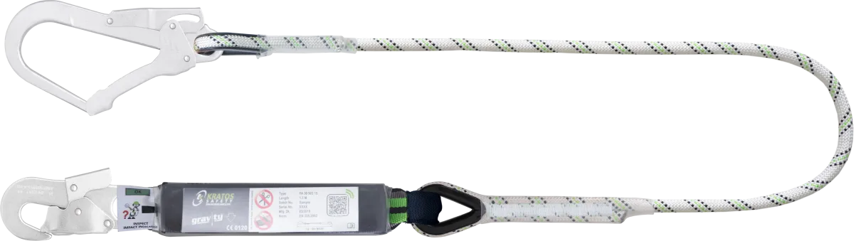 HOPE - Lonjă cu absorbție de energie din frânghie kernmantle, 2 m, cu conectori FA 50 202 17 și FA 50 207 55