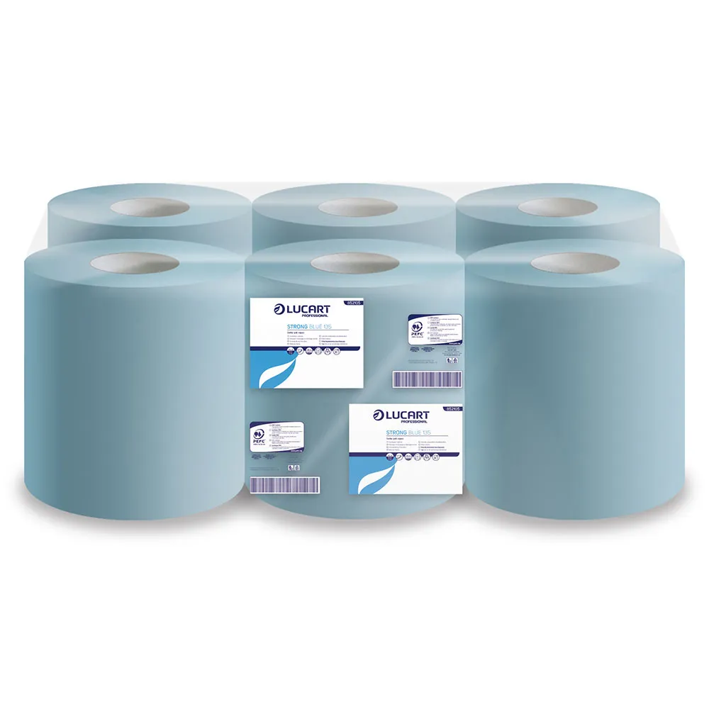 Lavete industriale albastre absorbante PEFC, din pasta de lemn, Strong Blue 135 Joint Lucart, art.F292 (852105)