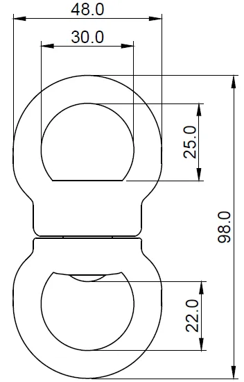 GIROS 1, Pivot din aluminiu pe rulmenți cu bile, inele cu diametrul de 25 mm