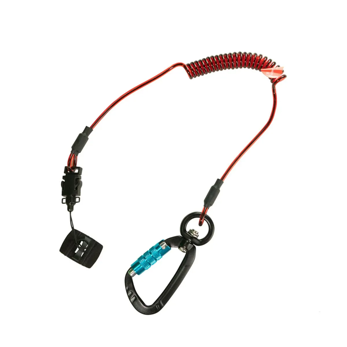 Chingă spiralată E-Tether cu carabinieră cu blocare dublă & E-Catch - 0.5kg / 1.1lb