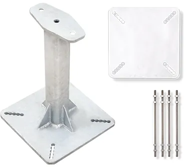 Stâlp rigid din oțel galvanizat (înălțime 300 mm) cu cleme pentru linie de viață orizontală cu cablu metalic KS 4000