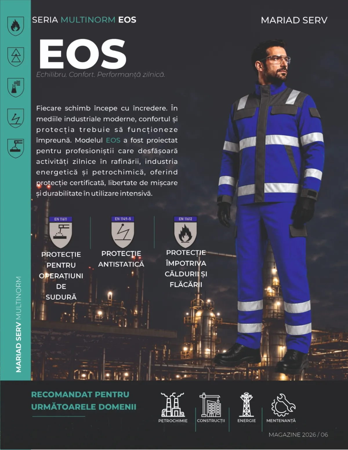 Costum de protectie pentru sudori, EOS – XL,  ignifugat, antistatic si antichimic