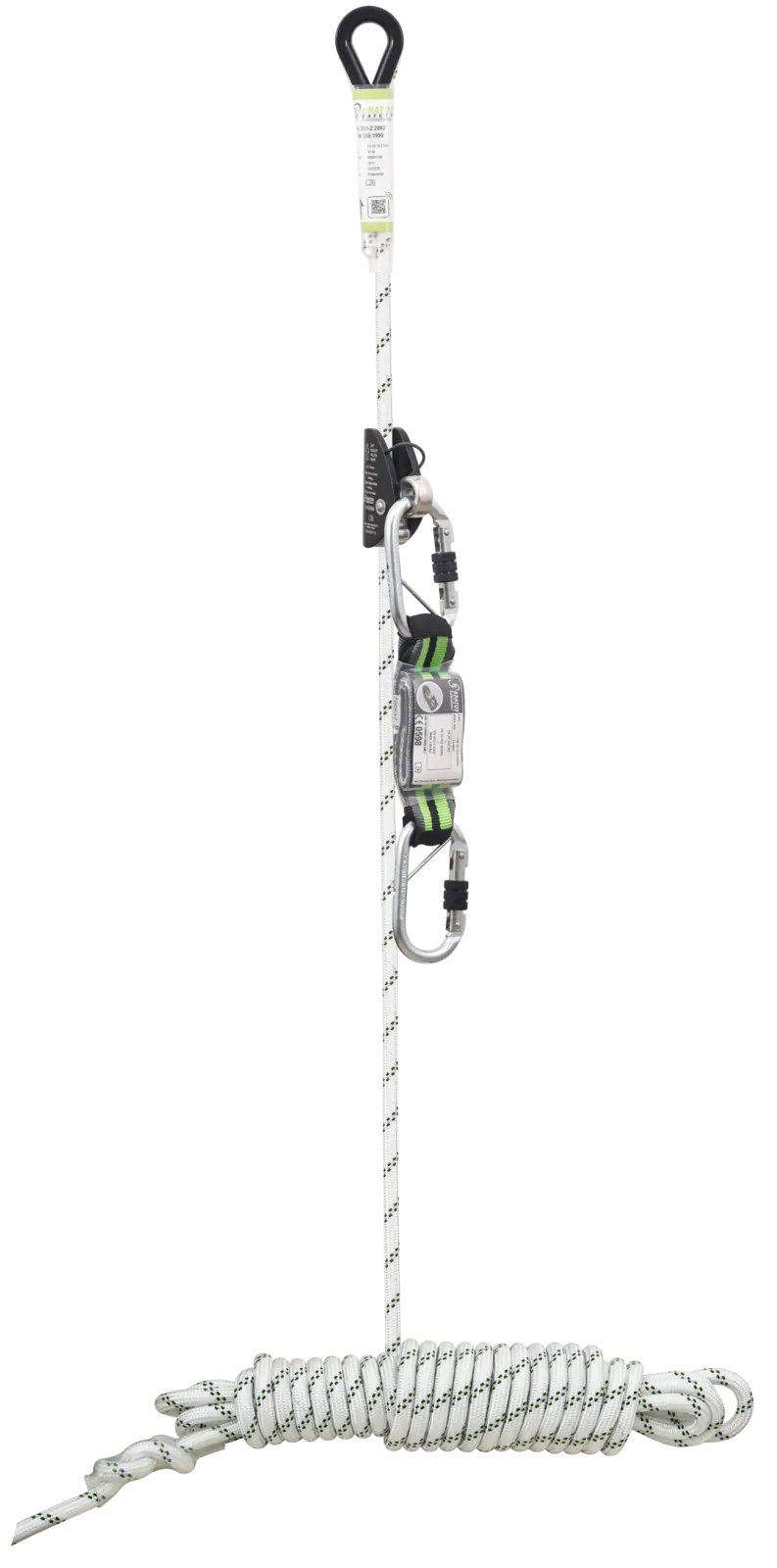 LOREL-A, Sliding fall arrester attached to 20 m anchor line, removable energy absorber