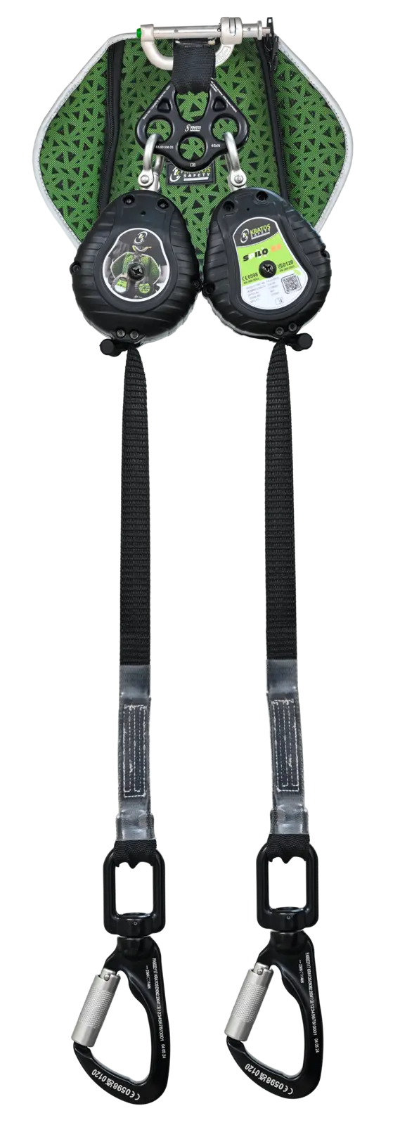 SPILO-S2 - Twin legged Retractable fall arrester and energy absorber in back pocket, lg 2.40 m