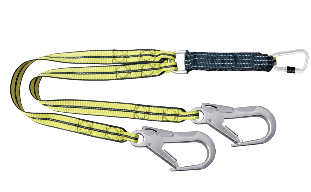 FREE BLAST - Antistatic forked energy absorbing webbing lanyard