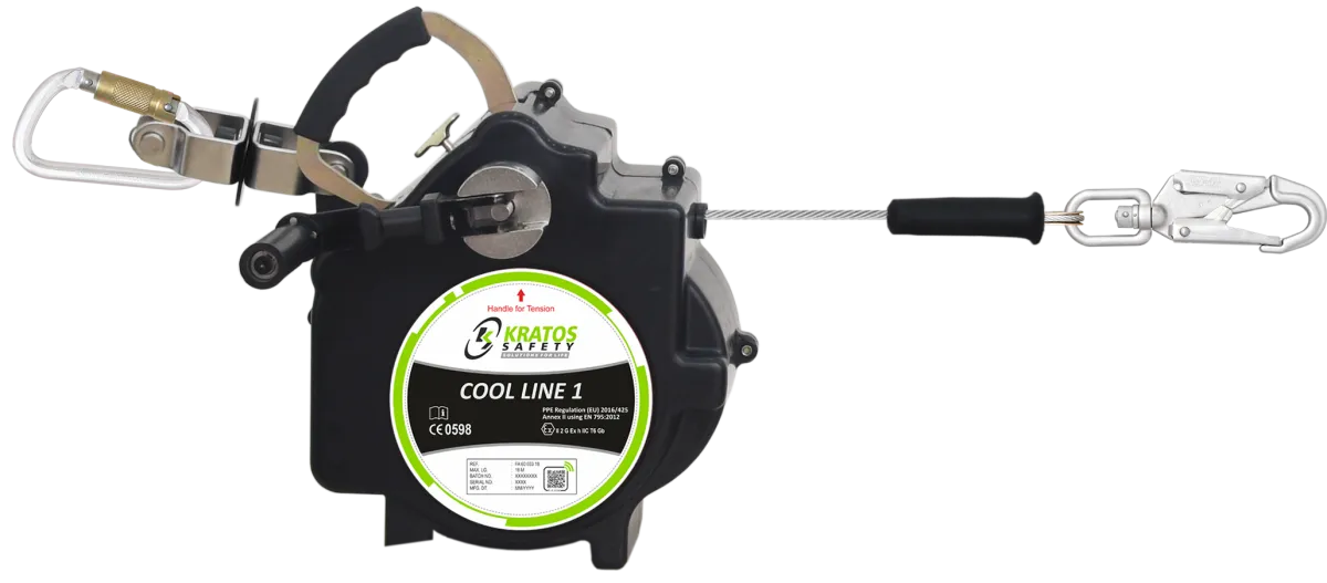 COOL LINE 1 - Linie de salvare orizontală temporară retractabilă, lungime maximă 18 m