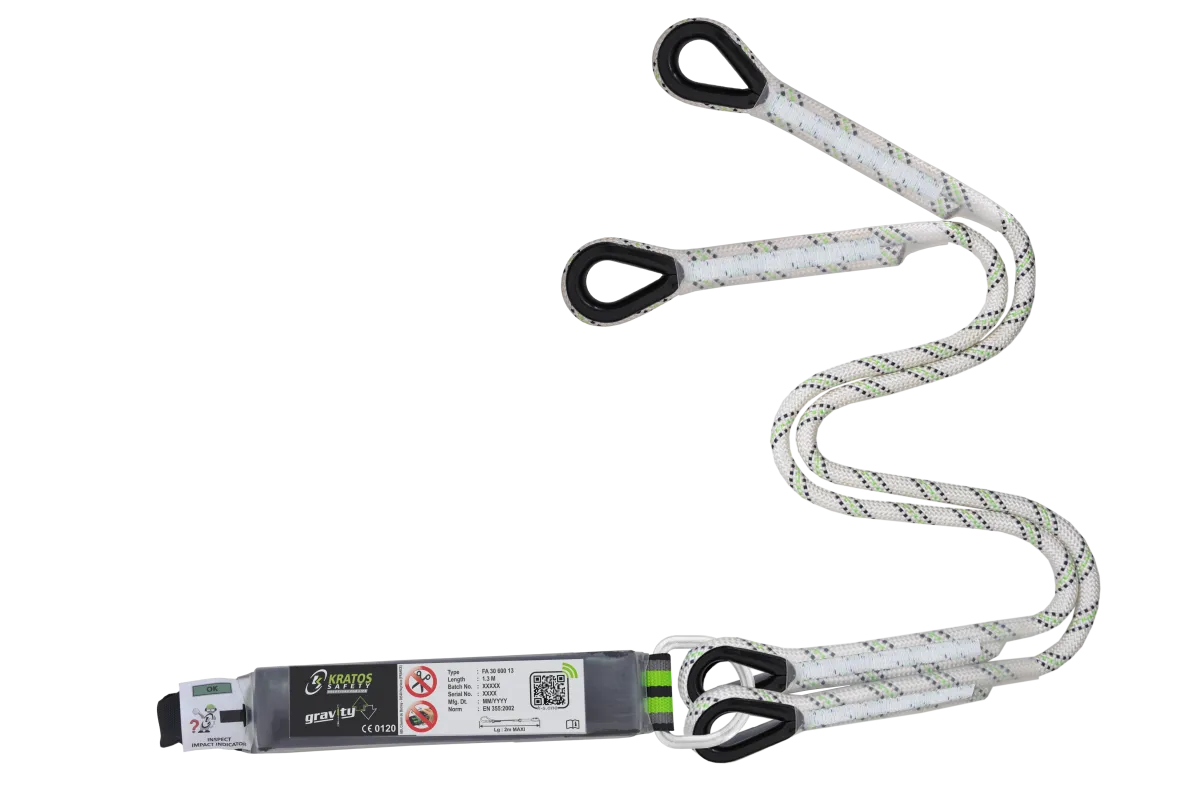 HOPE - Lonjă cu frânghie kernmantle cu absorbție de energie, furcată - fără conector