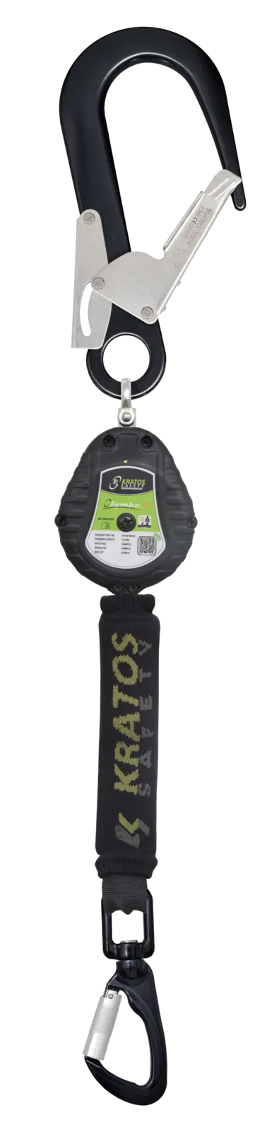 OLYMPE-S, Retractable fall arrester 2 m polymer casing webbing lanyard with energy absorbergy absorber