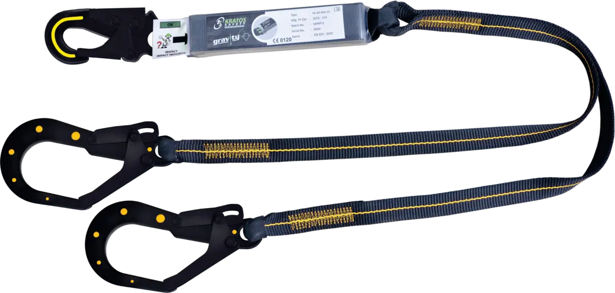 DIELECTRI - Forked dielectric energy absorbing webbing lanyards