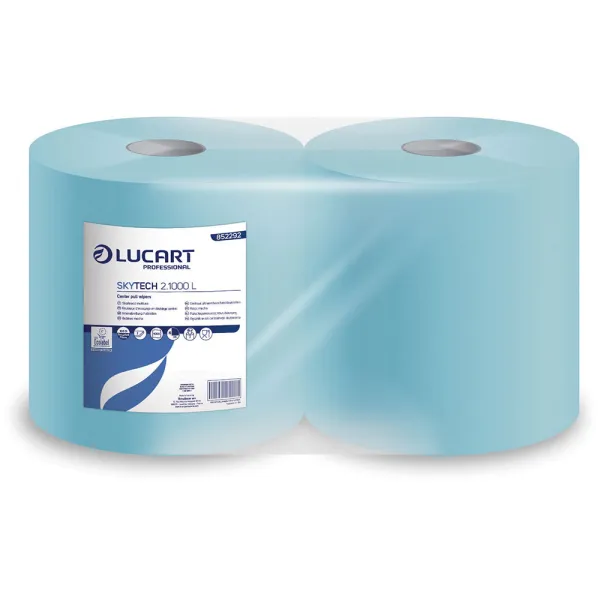 Lavete industriale albastre absorbante Ecolabel, din fibre reciclate, Skytech 2.1000L Lucart, art.F298 (852292)