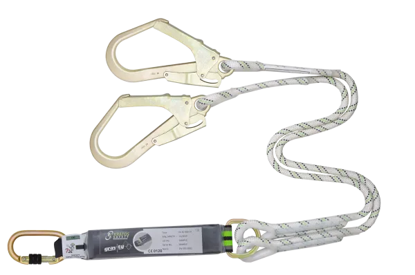 HOPE - Lonjă cu frânghie tip kernmantle cu absorbție de energie, furcată, 1 m, cu conectori FA 50 101 17 și FA 50 207 55